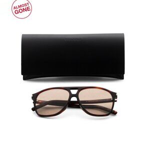 SAINT LAURENT Havana Brown 58mm Aviator Sunglasses